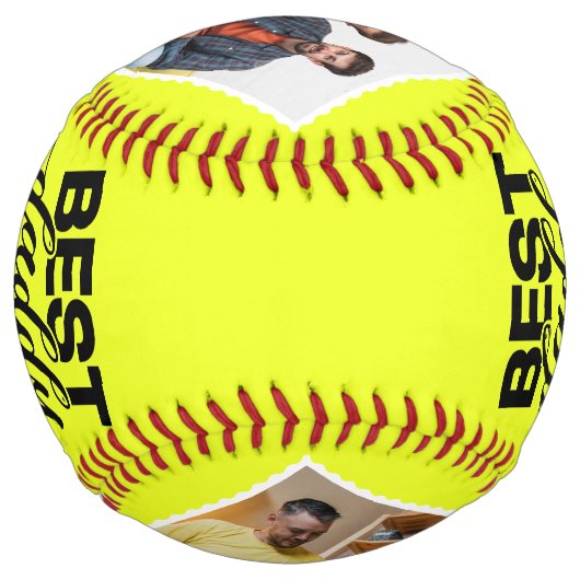 Balle De Softball Meilleur papa jamais Fête des pères rustique Colla (Dos)