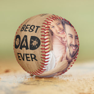 Balle De Softball Meilleur papa Jamais Photo Personnalisée Nom Perso