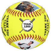 Balle De Softball Merci Coach, Custom 6 photos et noms de coéquipier (Dos)