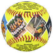 Balle De Softball Merci Coach, Custom 6 photos et noms de coéquipier (Devant)