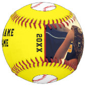 Balle De Softball Merci Coach Nom de l'équipe Numéro de l'équipe Pho (Devant)