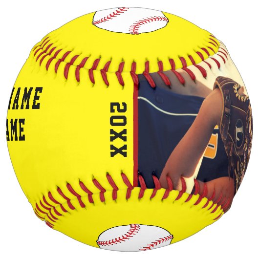 Balle De Softball Merci Coach Nom de l'équipe Numéro de l'équipe Pho (Devant)