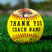 Balle De Softball Merci Coach Nom de l'équipe Numéro de l'équipe Pho