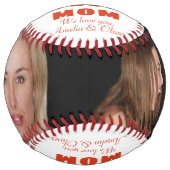 Balle De Softball Merci Meilleure maman Fleur Mère de Fête Photo (Devant)