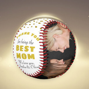 Balle De Softball Merci Meilleure Maman Or Paillettes Fête des Mères