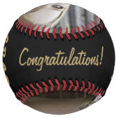 Balle De Softball Moderne Black Grad Félicitations Graduation Photo (Dos)