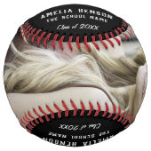 Balle De Softball Moderne Black Grad Félicitations Graduation Photo (Devant)