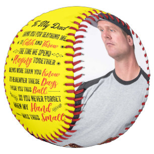 Balle De Softball Mon Père Merci Pour M'Enseigner Softball 2 Photos