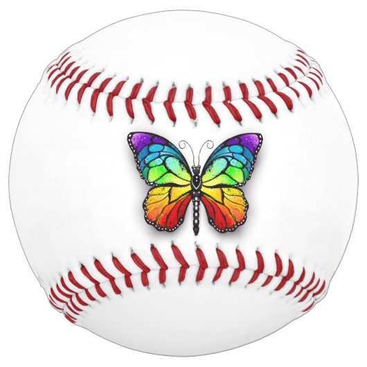 Balle De Softball Monarque papillon arc-en-ciel (Devant)