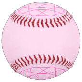 Balle De Softball Monogramme cool, Style de logo de hanche | Rose & (Dos)