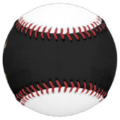 Balle De Softball Monogramme d'or noir fille Élégant Script moderne (Dos)