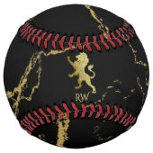 Balle De Softball Monogramme Golden Royal Lion (Dos)