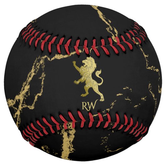 Balle De Softball Monogramme Golden Royal Lion (Devant)