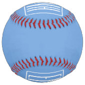 Balle De Softball Monogramme Initial 3 Moderne Gras | Bleu Clair (Dos)