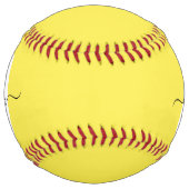 Balle De Softball Monogramme jaune Nom (Devant)
