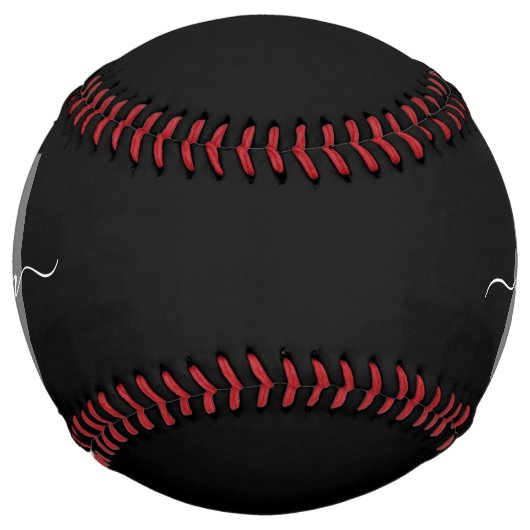 Balle De Softball Monogramme noir blanc (Devant)