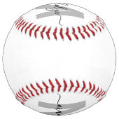 Balle De Softball Monogramme Noir Blanc Nom (Dos)