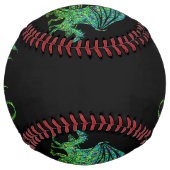 Balle De Softball Mosaïque de dragon vert incroyable (Devant)