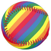 Balle De Softball Motif arc-en-ciel diagonal (Devant gauche)