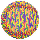 Balle De Softball Motif arc-en-ciel moderne (Devant gauche)