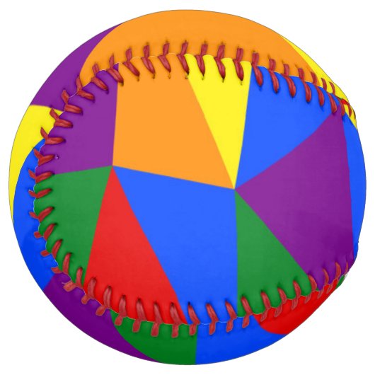 Balle De Softball Motif arc-en-ciel polygone (Devant gauche)