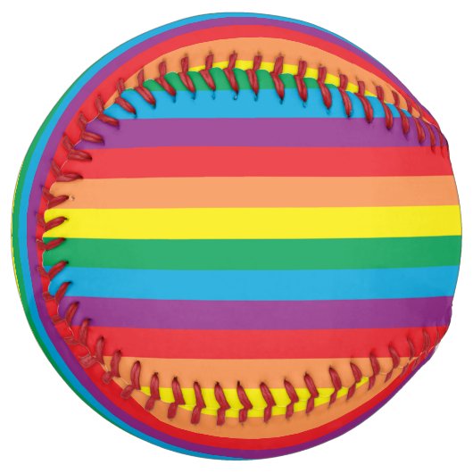 Balle De Softball Motif arc-en-ciel simple (Devant gauche)