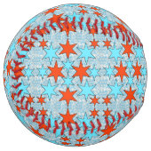 Balle De Softball Motif Blue et Red Star (Devant gauche)