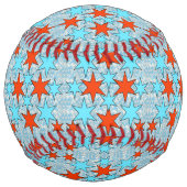 Balle De Softball Motif Blue et Red Star (Dos)