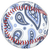 Balle De Softball Motif Blue Paisley (Devant gauche)