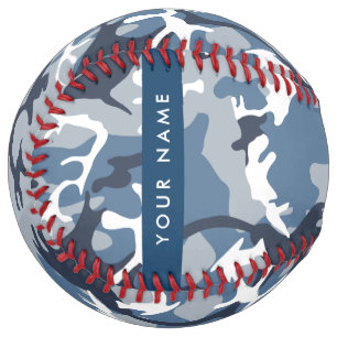 Balle De Softball Motif camouflage neige hivernale bleue Personnalis