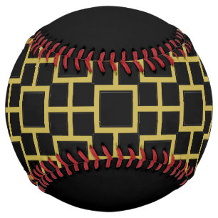 Balle De Softball Motif carré moderne or