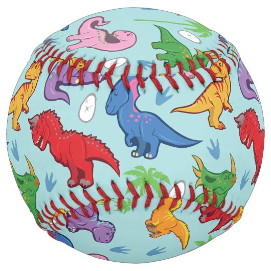 Balle De Softball Motif Cute Dinosaur (Devant)
