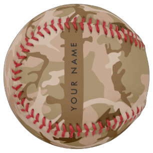 Balle De Softball Motif de camouflage du désert, Votre nom, Personna