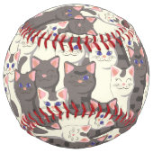 Balle De Softball Motif de chats blancs et gris (Dos)