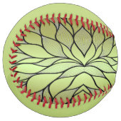 Balle De Softball Motif de congé créatif vert olive (Devant gauche)