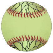 Balle De Softball Motif de congé créatif vert olive (Dos)