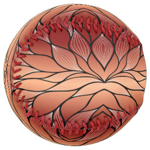 Balle De Softball Motif de congé de bronze de cuivre rustique