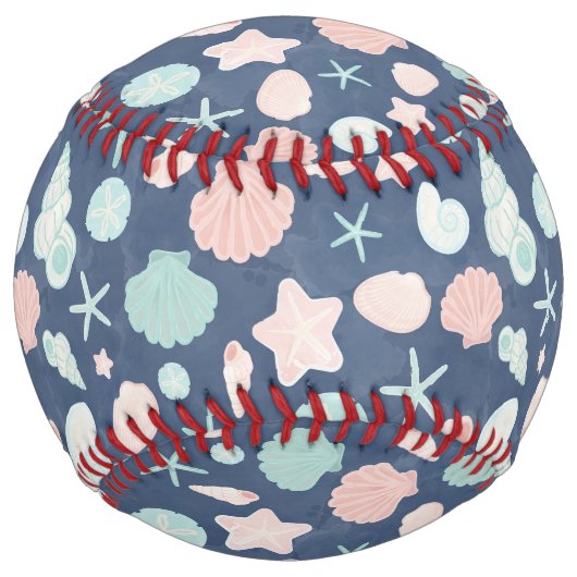 Balle De Softball motif de coquillages (Devant)