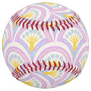 Balle De Softball Motif de coquille de couleur pastel