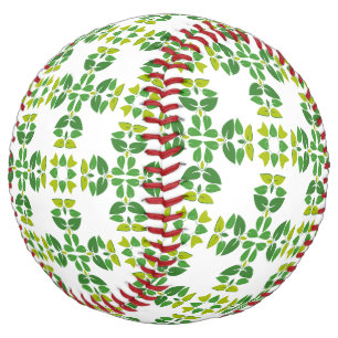 Balle De Softball Motif de feuille, motif de feuilles, feuilles vert