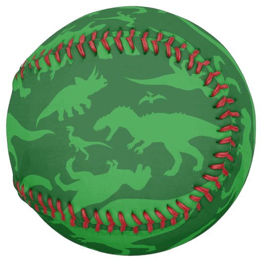 Balle De Softball Motif Dinosaur Vert (Dos gauche)