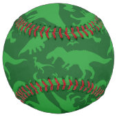 Balle De Softball Motif Dinosaur Vert (Dos)