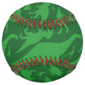 Balle De Softball Motif Dinosaur Vert (Devant)