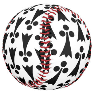 Balle De Softball Motif Ermine, Motif Médiéval, Noir sur Blanc