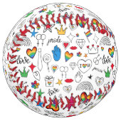 Balle De Softball motif gay pride Doodle (Devant gauche)