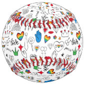 Balle De Softball motif gay pride Doodle (Dos)