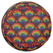 Balle De Softball Motif Heart & Rainbows (Devant gauche)