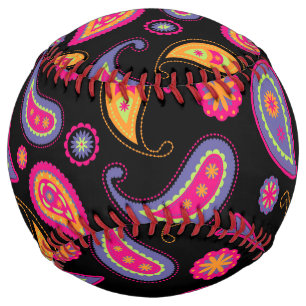 Balle De Softball Motif Paisley Coloré