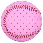 Balle De Softball Motif Pois minuscule rose sur rose clair (Devant gauche)