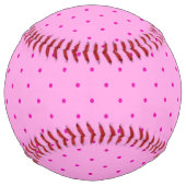 Balle De Softball Motif Pois minuscule rose sur rose clair (Devant)